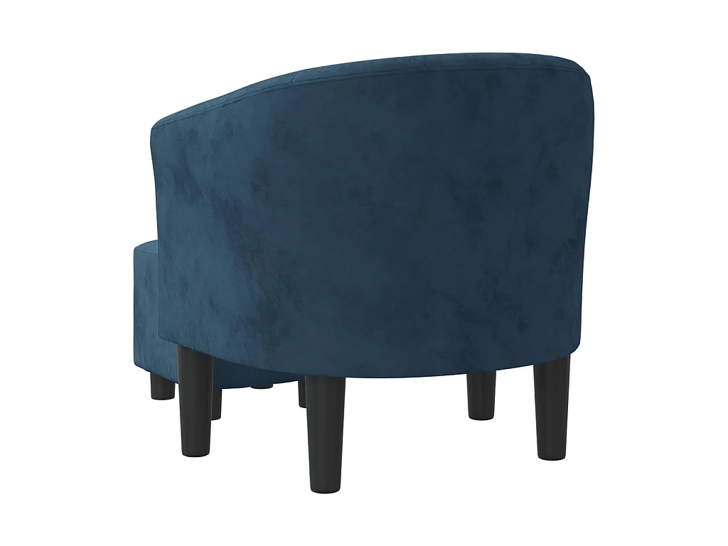 Fauteuil cabriolet avec repose-pied bleu foncé velours SEF29873