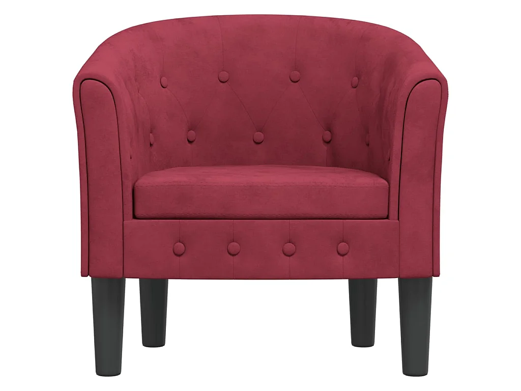 Fauteuil cabriolet moderne rouge bordeaux velours SEF88024