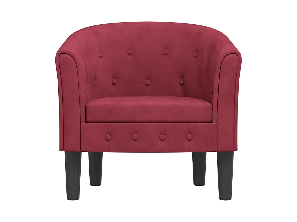 Fauteuil cabriolet moderne rouge bordeaux velours SEF88024
