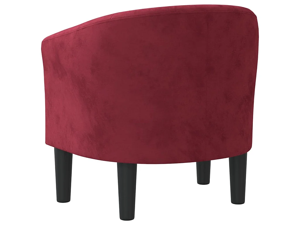 Fauteuil cabriolet moderne rouge bordeaux velours SEF88024