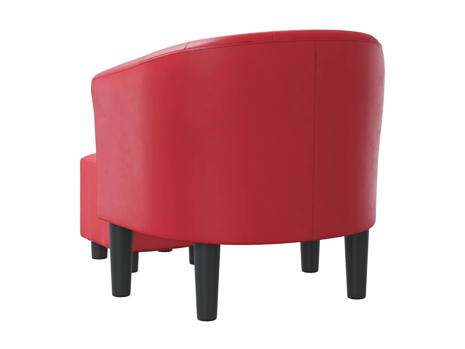 Fauteuil cabriolet avec repose-pied rouge similicuir SEF53014
