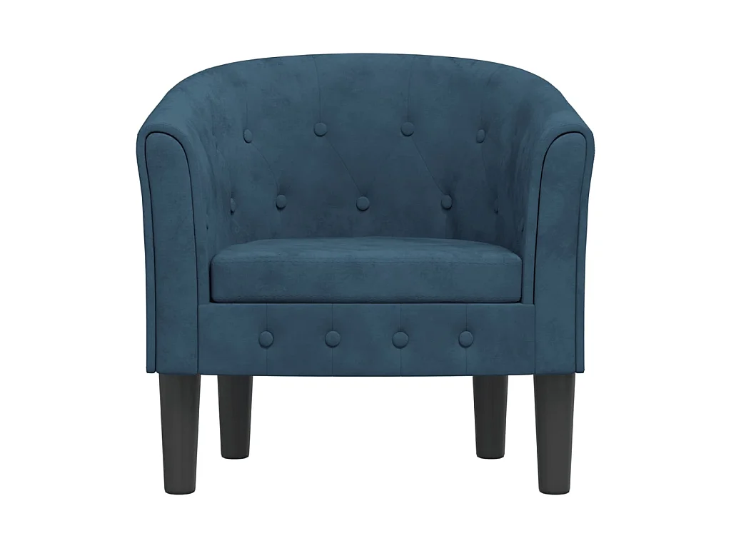 Fauteuil cabriolet moderne bleu foncé velours SEF20549