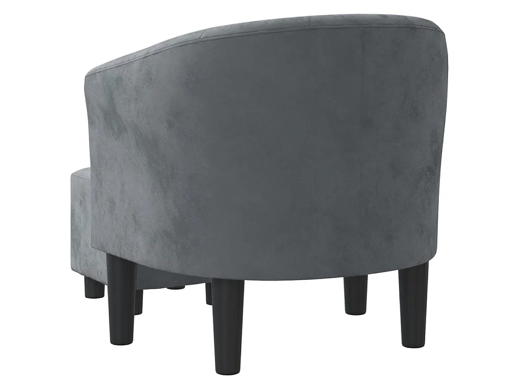 Fauteuil cabriolet avec repose-pied gris foncé velours SEF32223