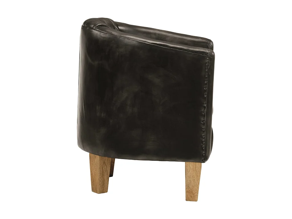 Fauteuil cabriolet gris cuir véritable FVBB82823