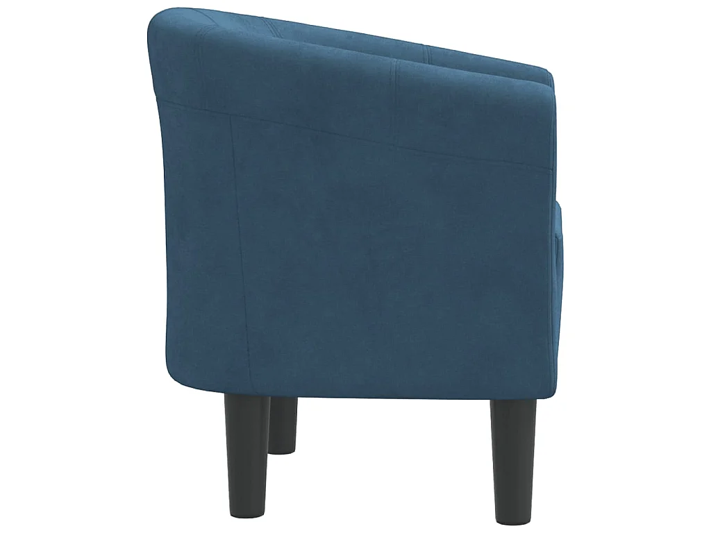 Fauteuil cabriolet moderne bleu foncé velours SEF83000