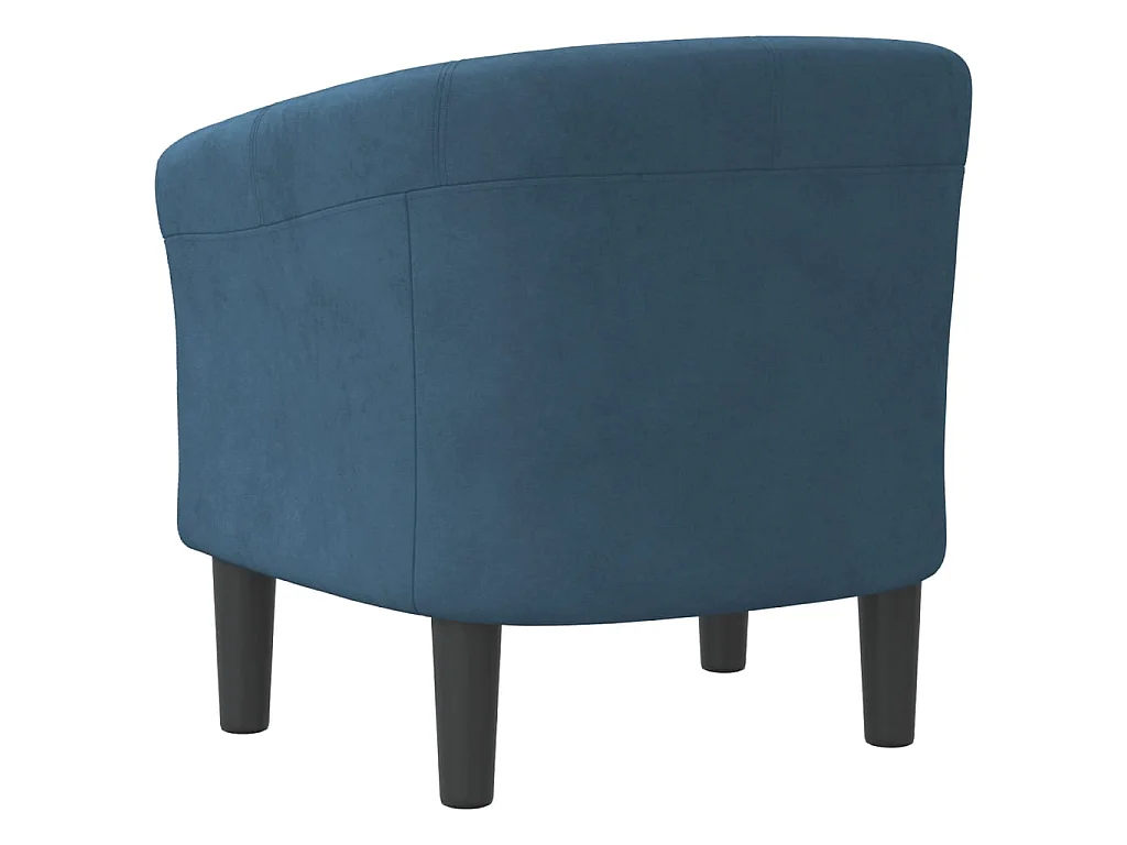 Fauteuil cabriolet moderne bleu foncé velours SEF83000