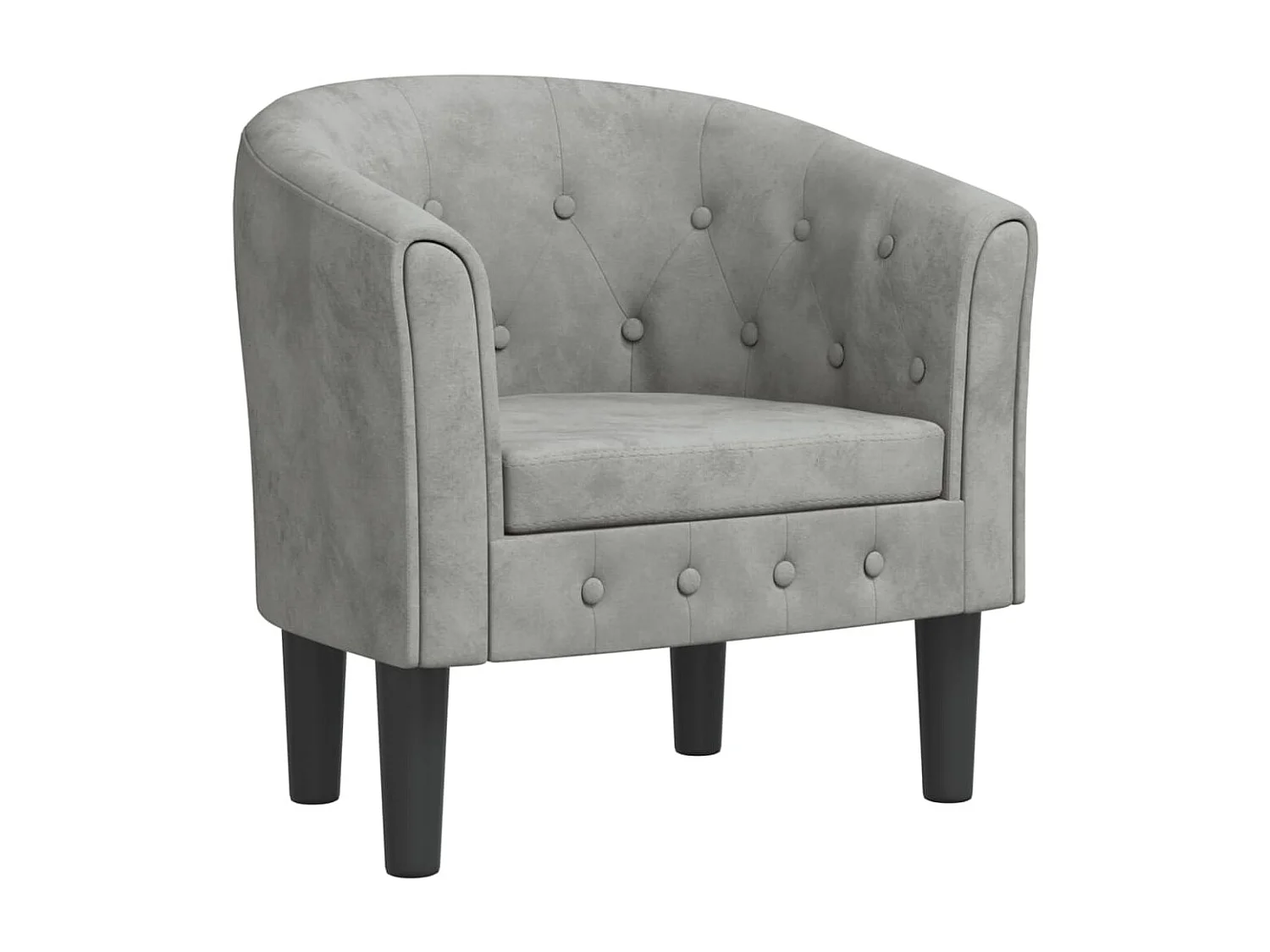 Fauteuil cabriolet moderne gris clair velours SEF98434