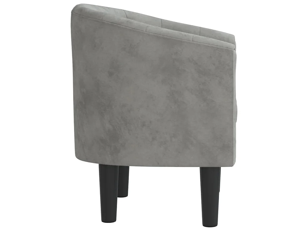 Fauteuil cabriolet moderne gris clair velours SEF98434