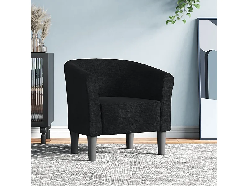 Fauteuil cabriolet moderne noir tissu SEF23194