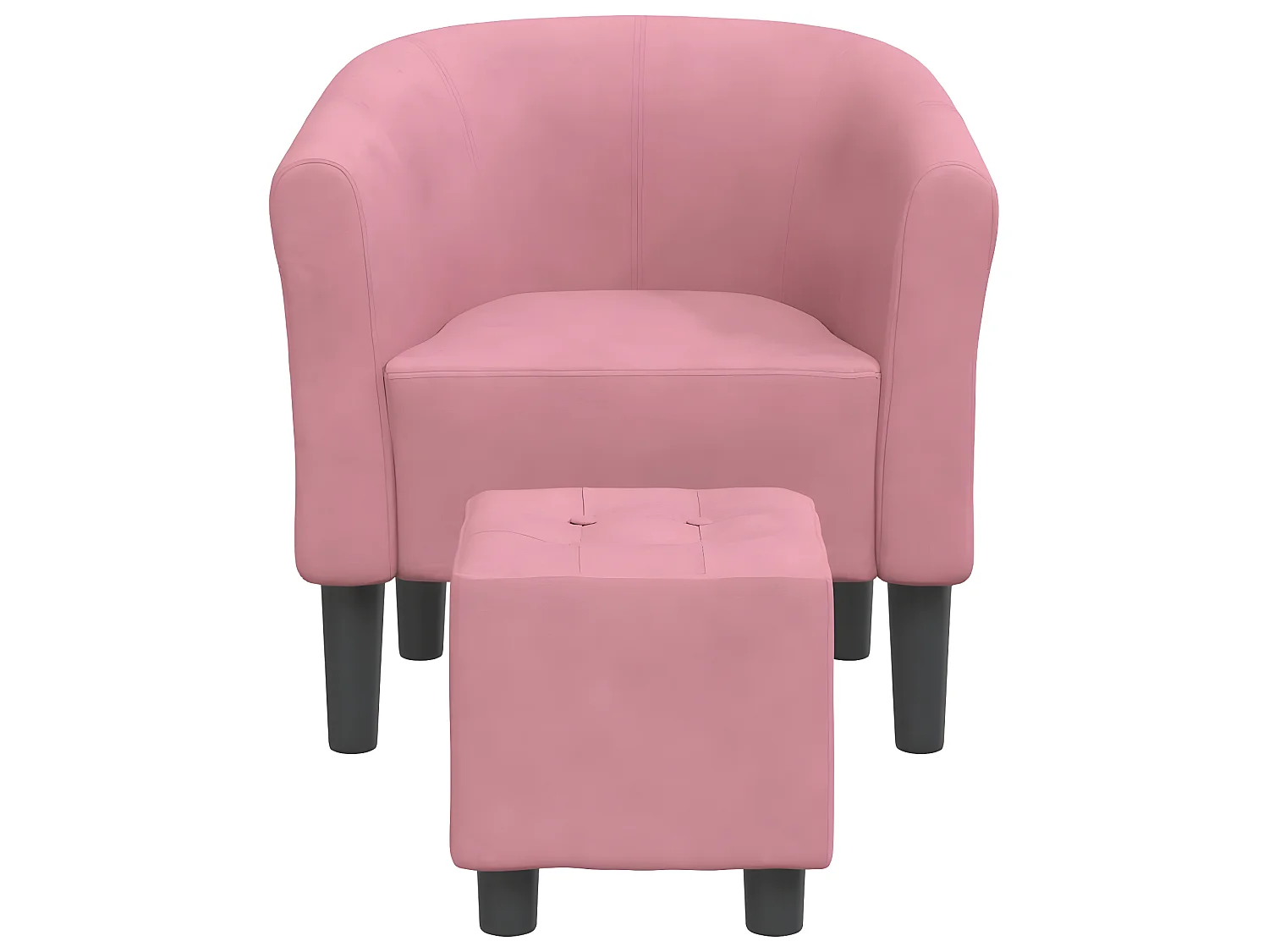 Fauteuil cabriolet avec repose-pied rose velours SEF81577