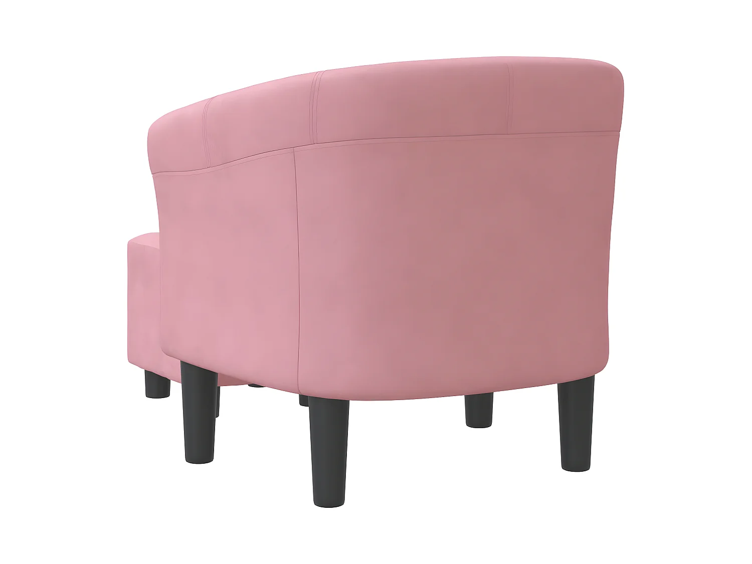 Kuipstoel met voetenbank fluweel roze BE599196