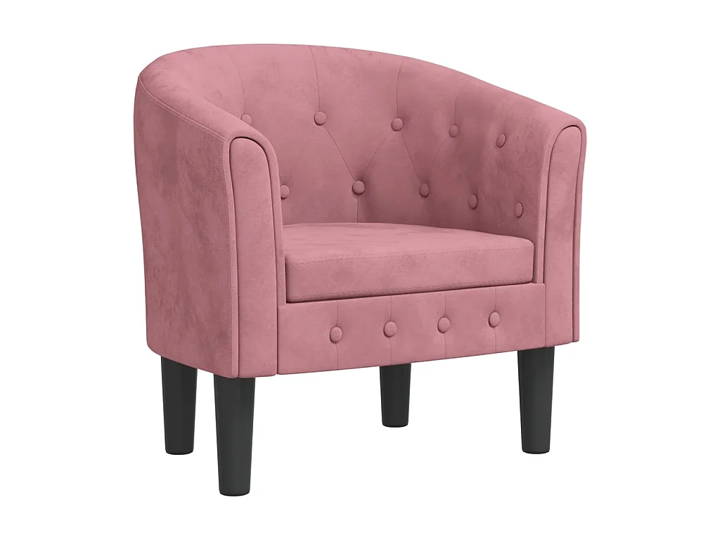 Kuipstoel fluweel roze BE894098
