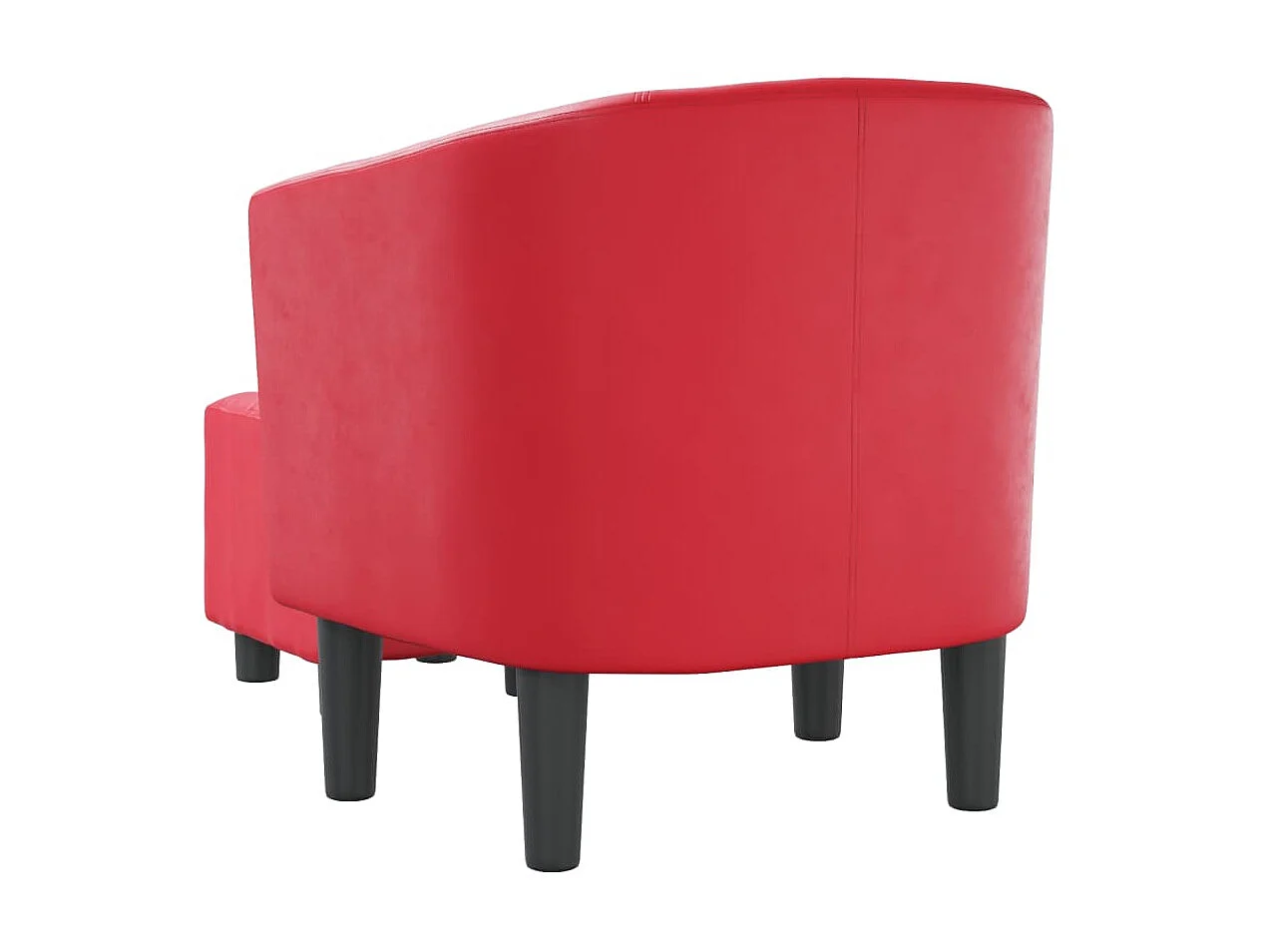 Fauteuil cabriolet avec repose-pied rouge similicuir SEF29495