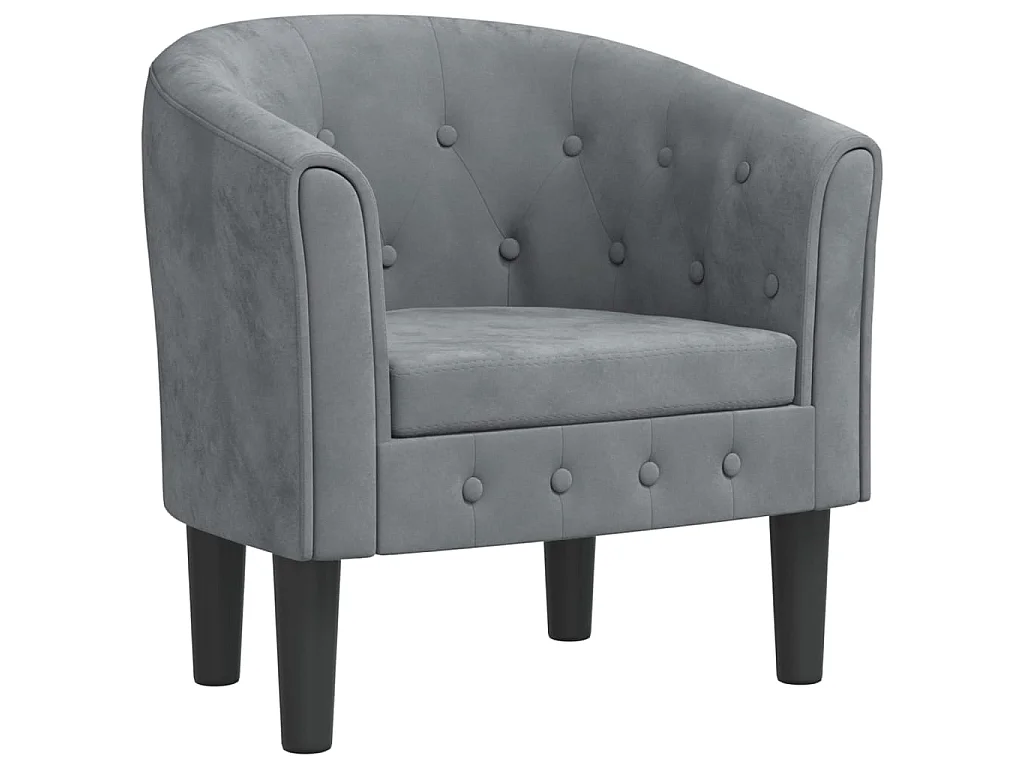 Fauteuil cabriolet moderne gris foncé velours SEF63148