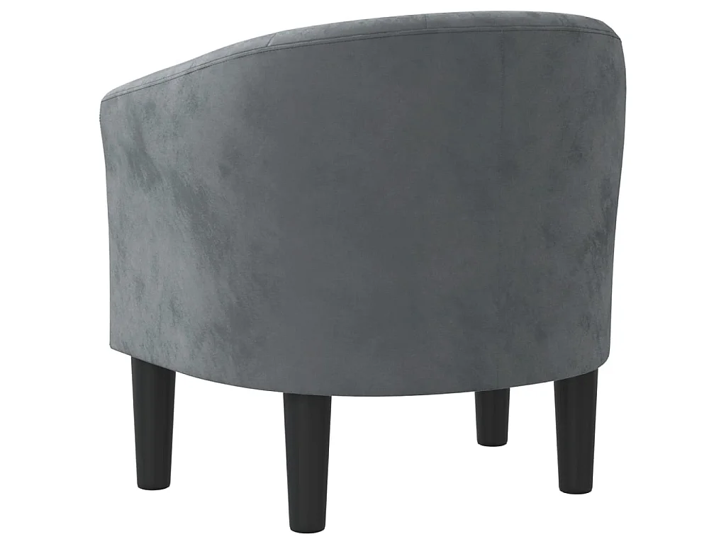 Fauteuil cabriolet moderne gris foncé velours SEF63148