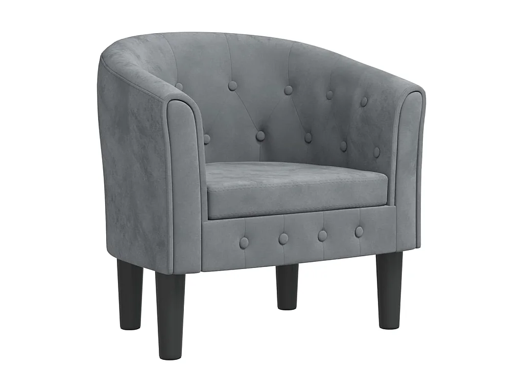 Fauteuil cabriolet moderne gris foncé velours SEF63148