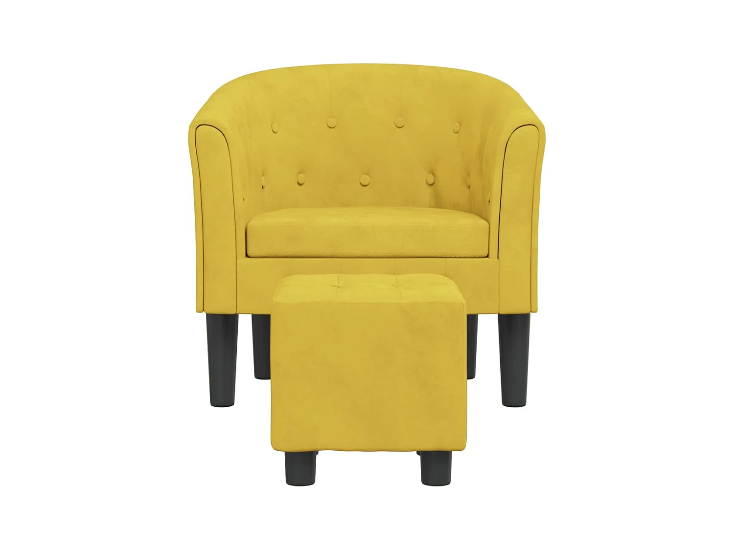 Fauteuil cabriolet avec repose-pied jaune velours SEF34314