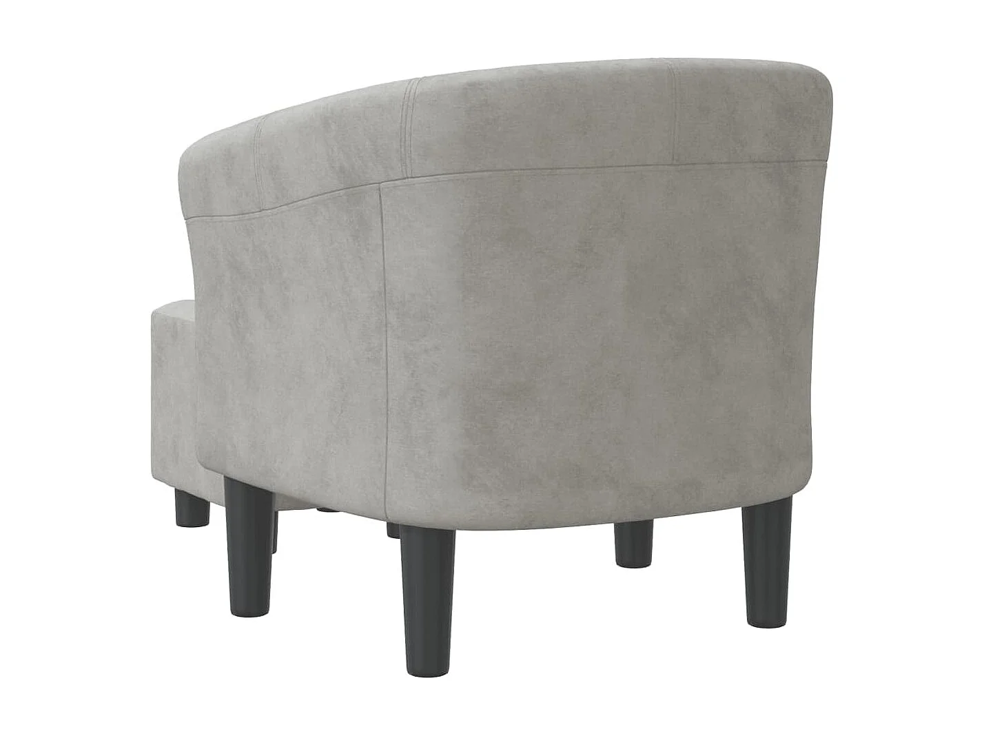 Fauteuil cabriolet avec repose-pied gris clair velours SEF60311