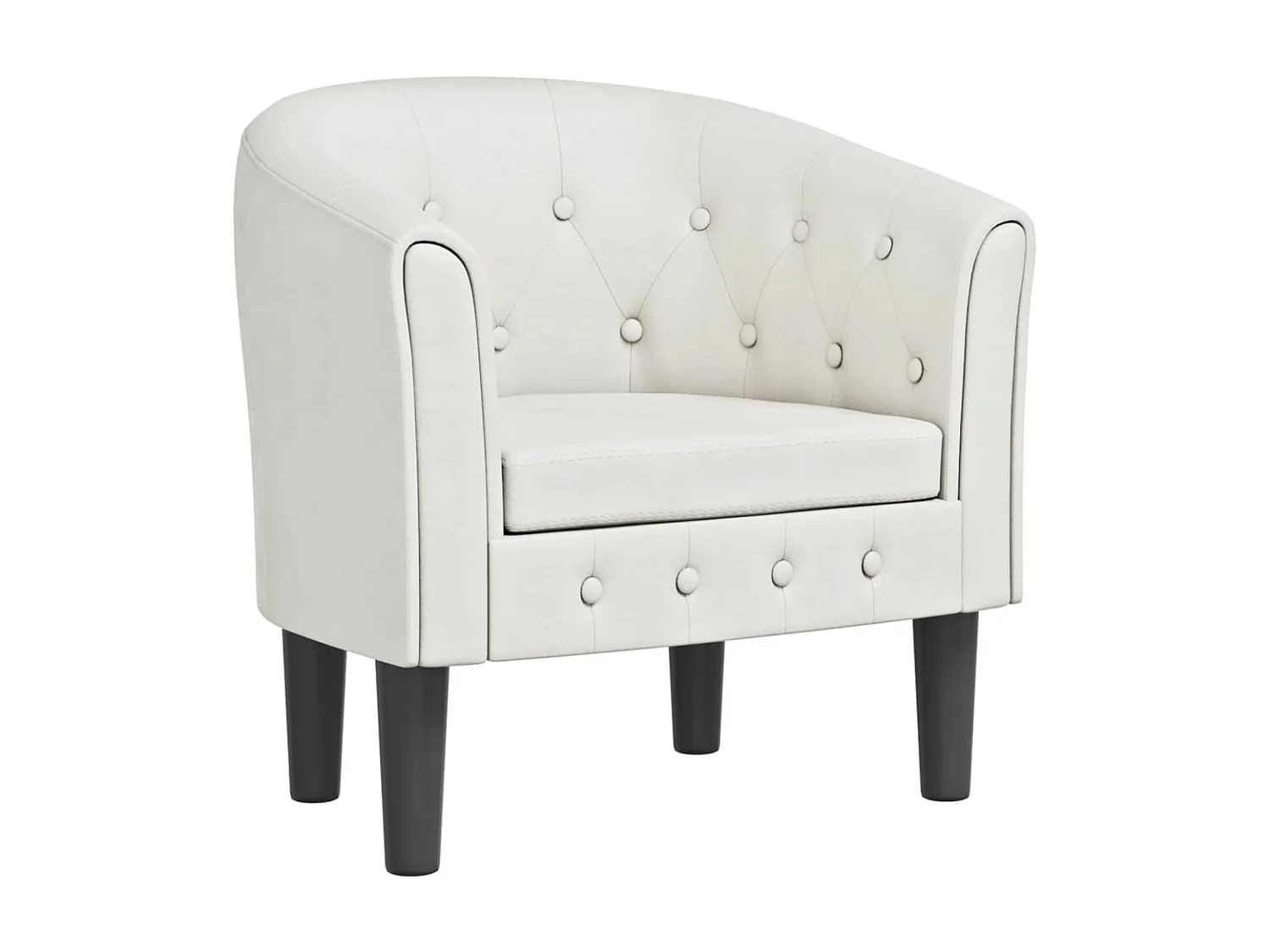 Fauteuil cabriolet moderne blanc similicuir SEF59404