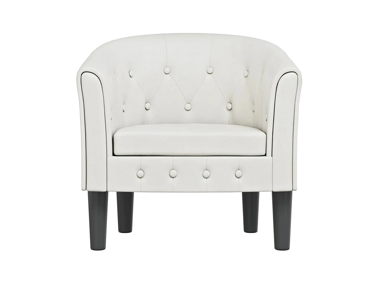 Fauteuil cabriolet moderne blanc similicuir SEF59404