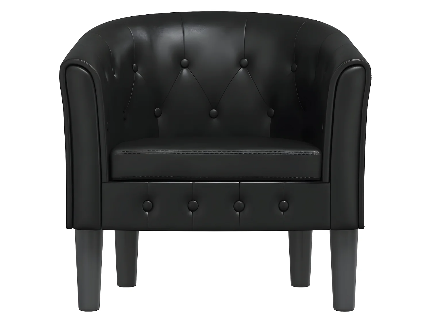Fauteuil cabriolet moderne noir similicuir SEF48464