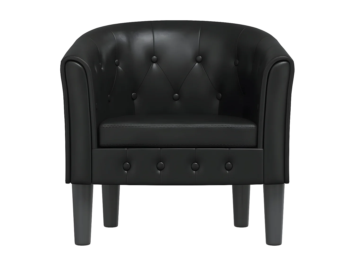 Sillón cuero sintético negro ES19824