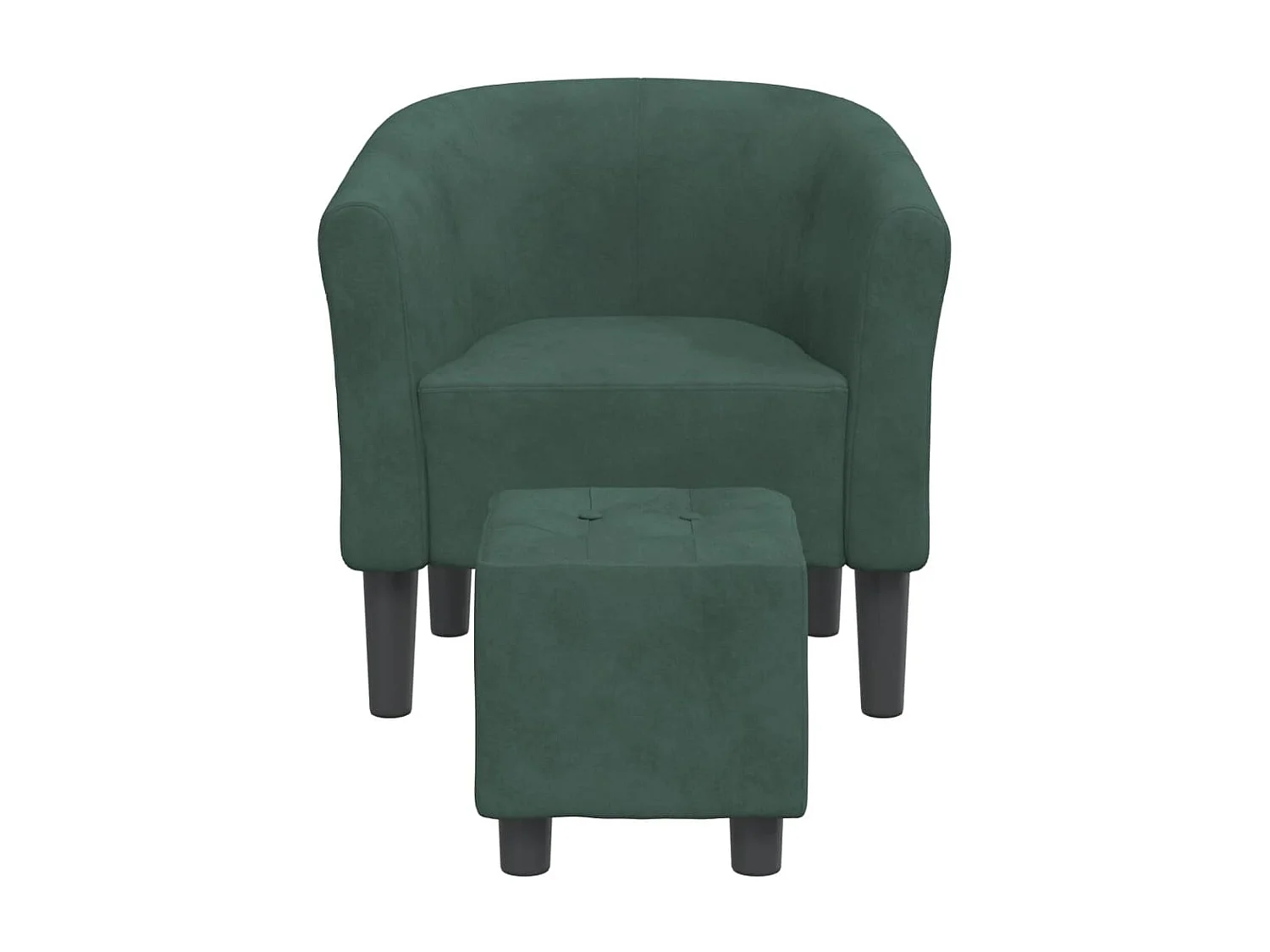 Fauteuil cabriolet avec repose-pied vert foncé velours SEF76394