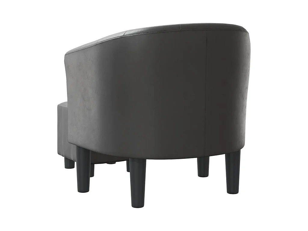 Fauteuil cabriolet avec repose-pied gris similicuir SEF58249