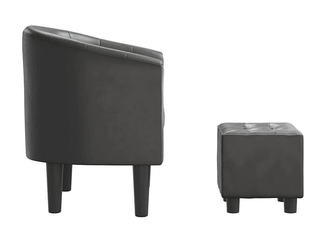 Fauteuil cabriolet avec repose-pied gris similicuir SEF58249