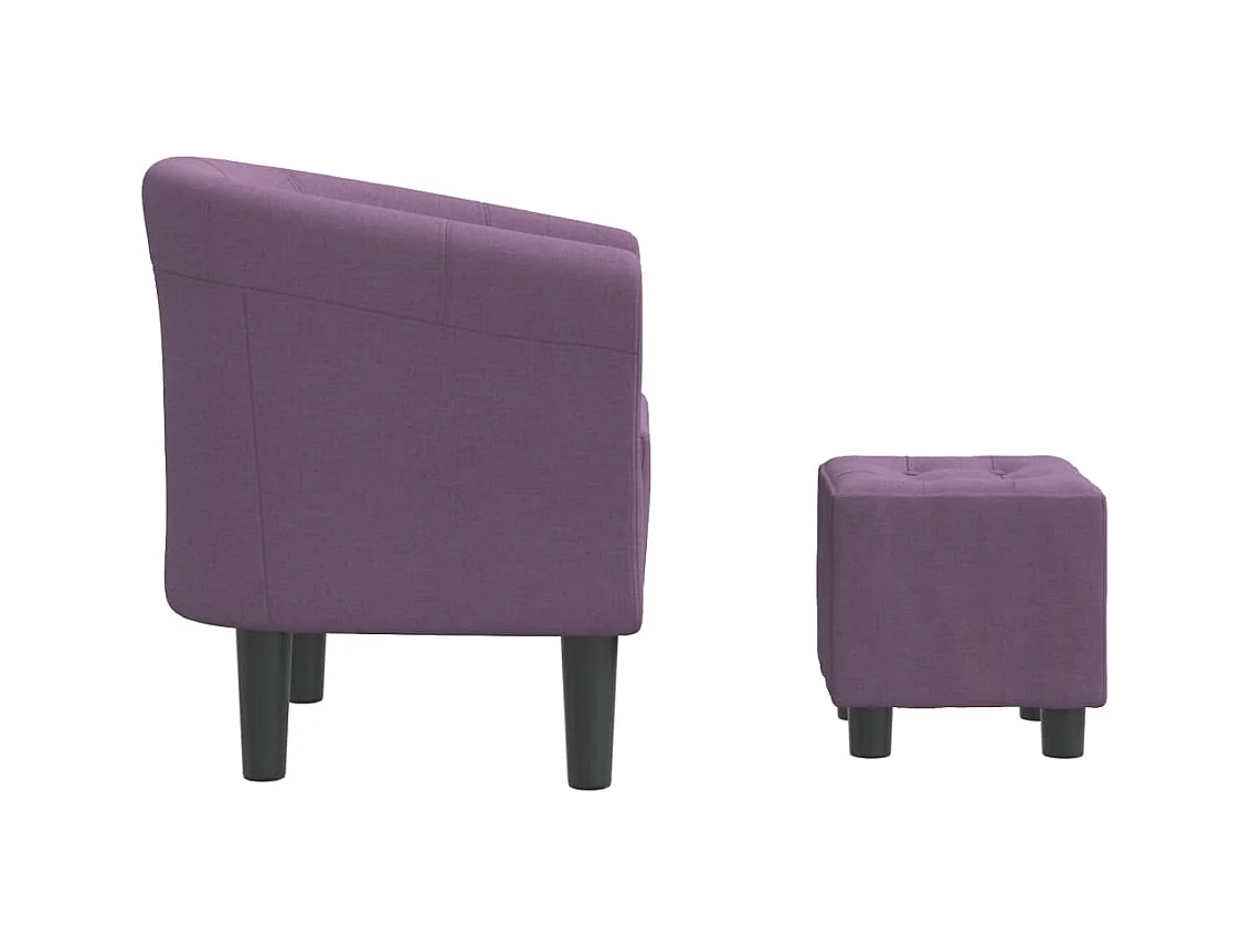 Poltrona com apoio de pés tecido roxo PT734549