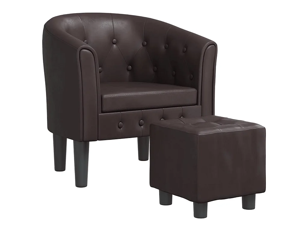 Fauteuil cabriolet avec repose-pied marron similicuir SEF81338