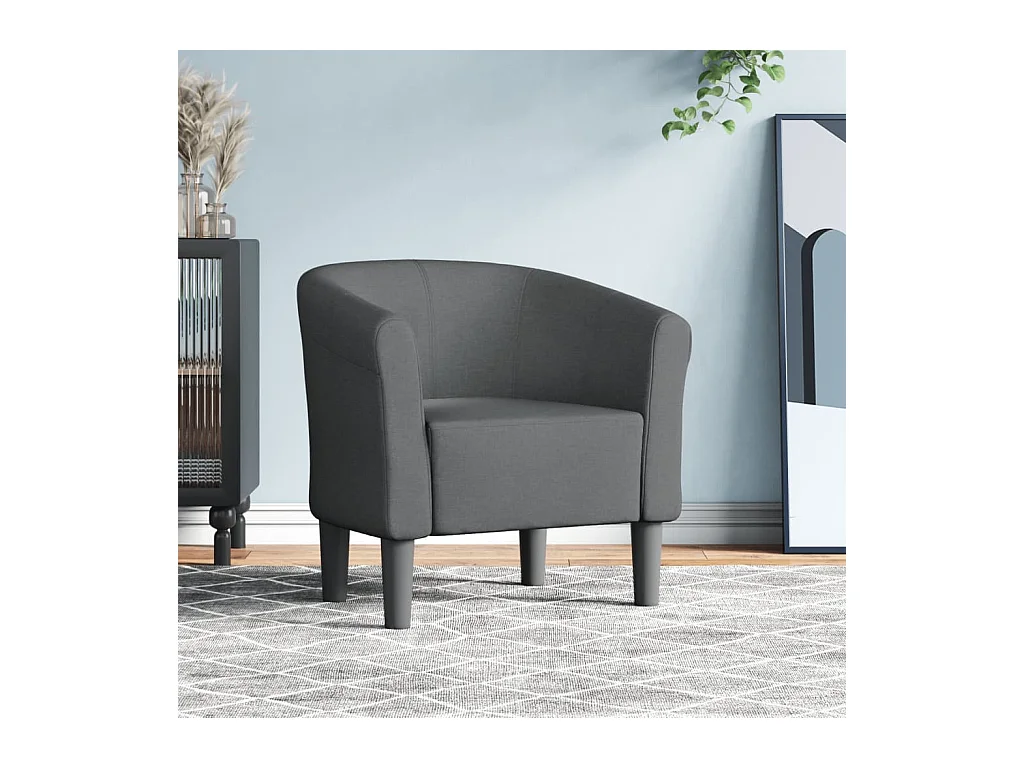Fauteuil cabriolet moderne gris foncé tissu SEF88417