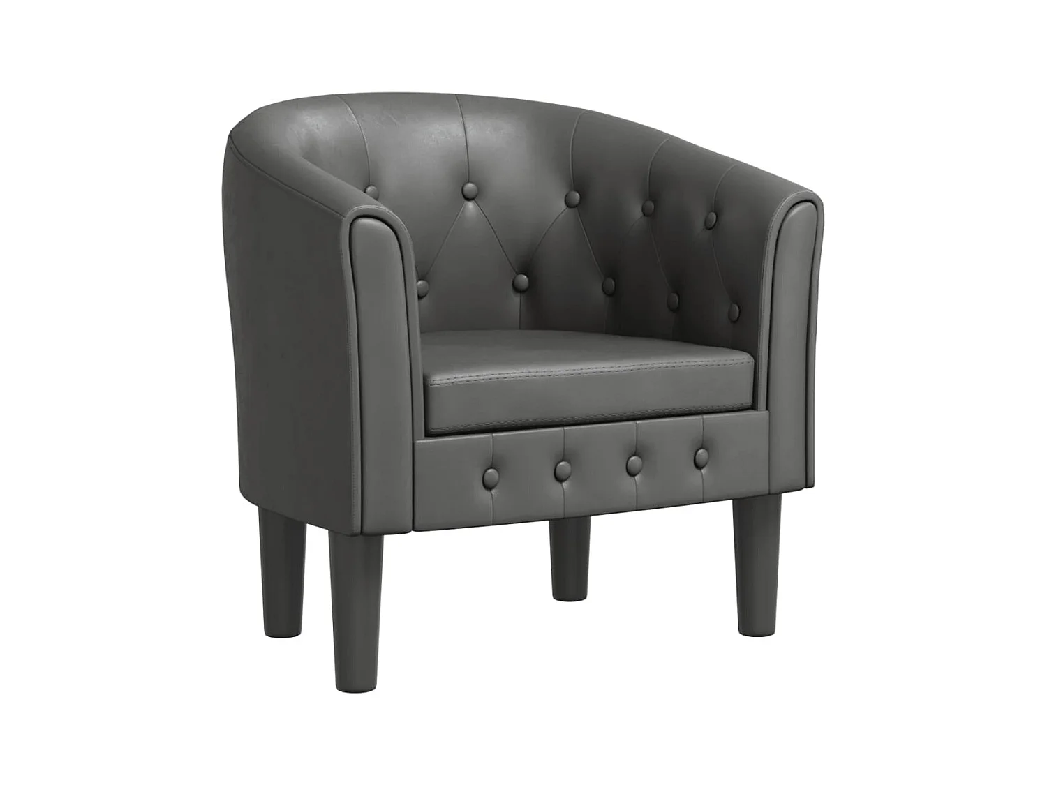 Fauteuil cabriolet moderne gris similicuir SEF52667