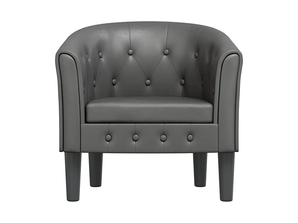 Fauteuil cabriolet moderne gris similicuir SEF52667