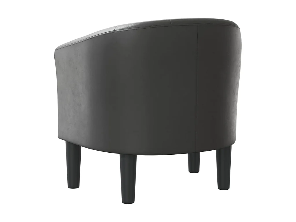 Fauteuil cabriolet moderne gris similicuir SEF52667