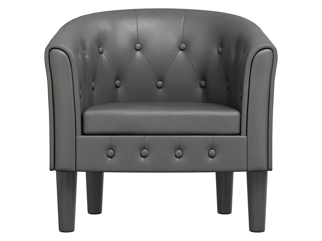 Fauteuil cabriolet moderne gris similicuir SEF52667