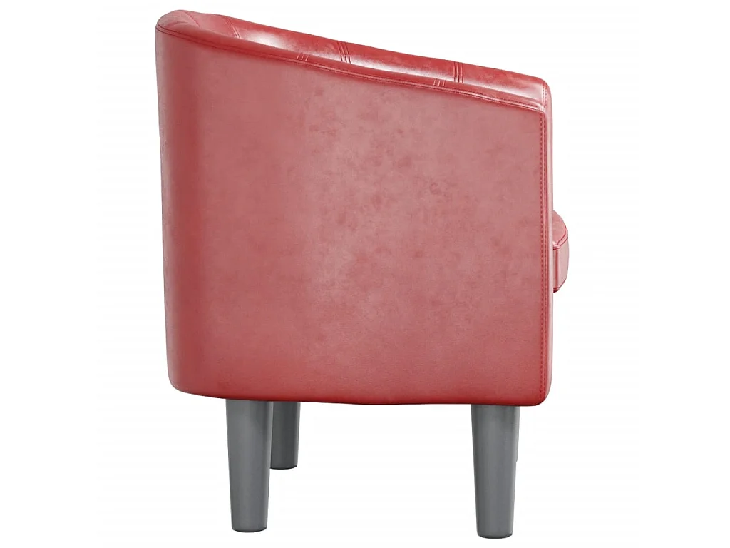 Fauteuil cabriolet moderne rouge bordeaux similicuir SEF43762