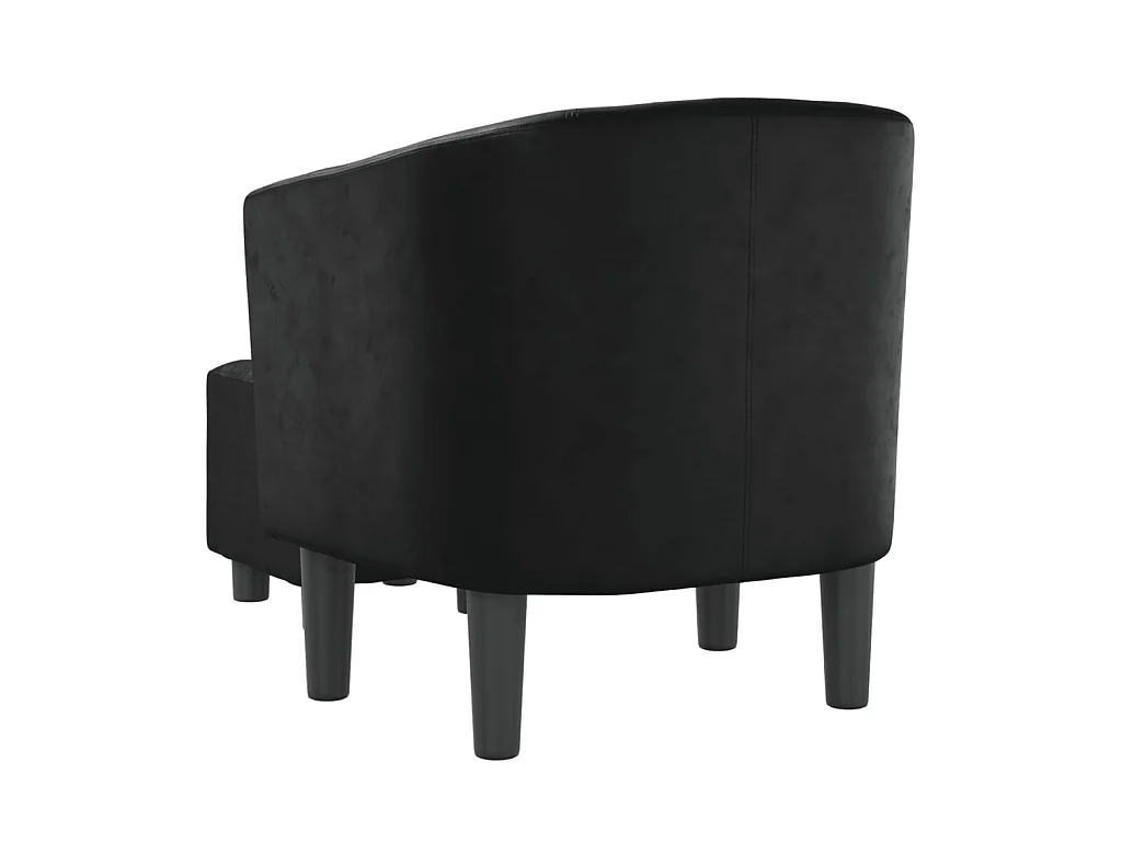 Sillón con taburete cuero sintético negro ES87837