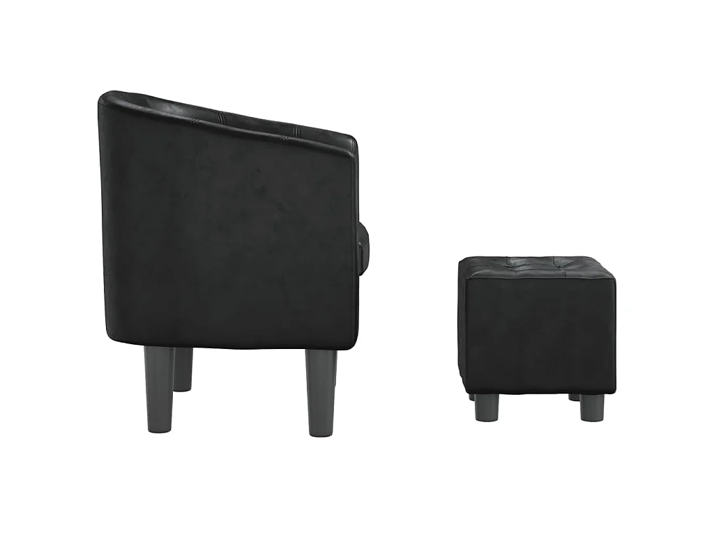 Fauteuil cabriolet avec repose-pied noir similicuir SEF34460