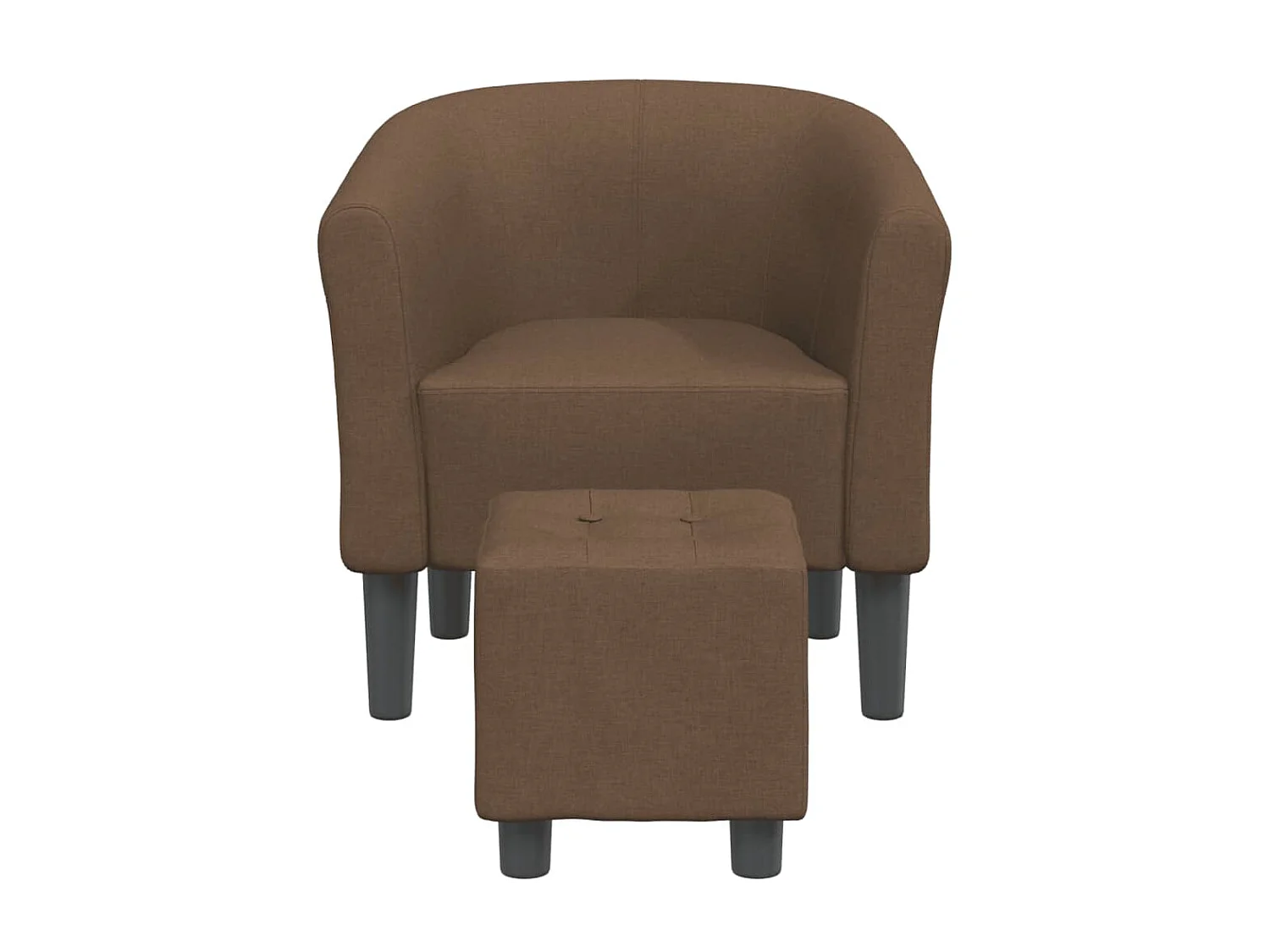 Kuipstoel met voetenbankje stof bruin NL606879