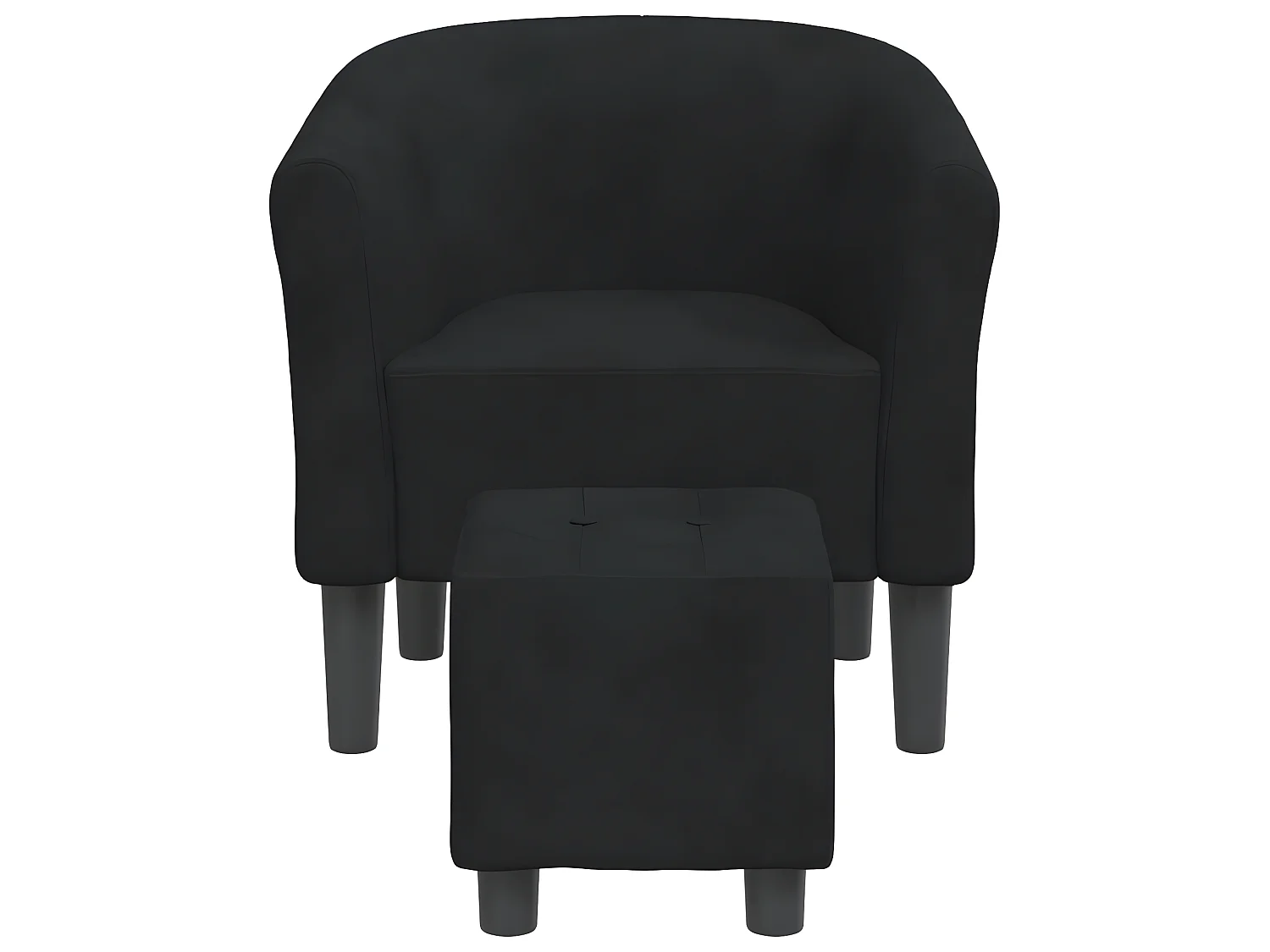 Fauteuil cabriolet avec repose-pied noir velours SEF25332