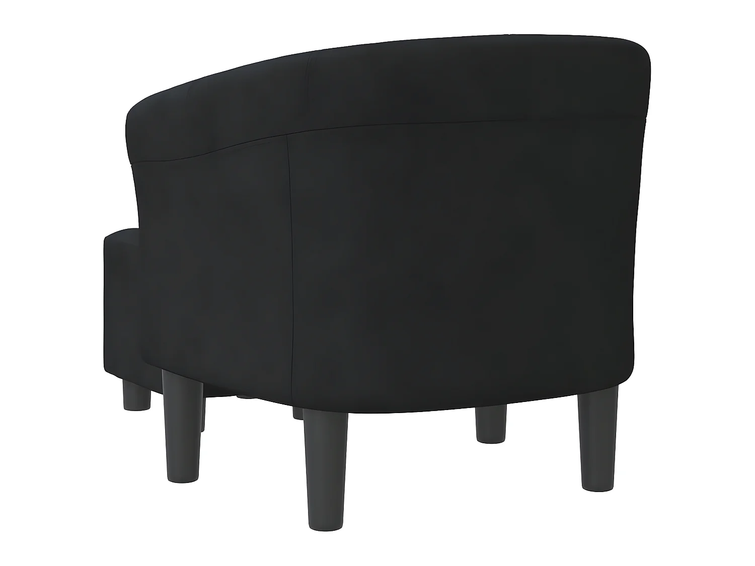 Fauteuil cabriolet avec repose-pied noir velours SEF25332