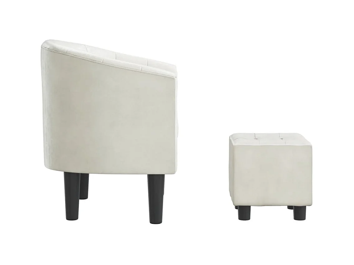 Fauteuil cabriolet avec repose-pied blanc similicuir SEF83314