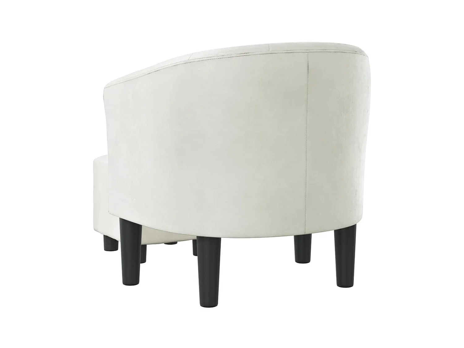 Fauteuil cabriolet avec repose-pied blanc similicuir SEF83314