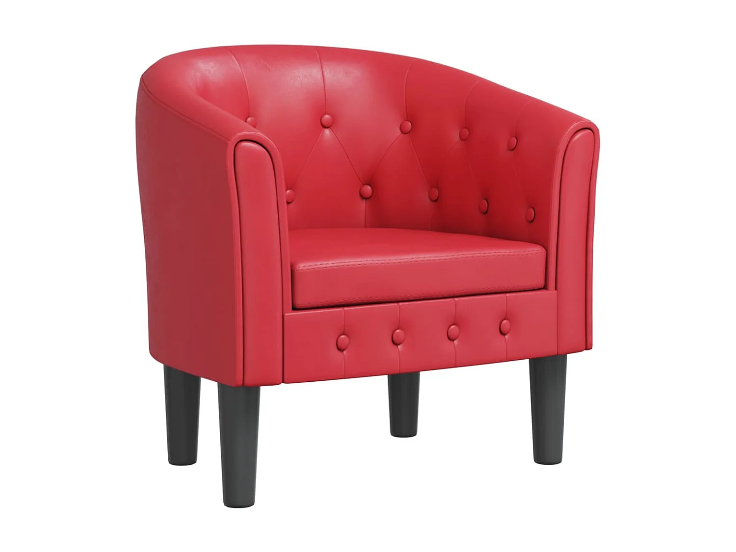 Poltrona couro artificial vermelho PT400656