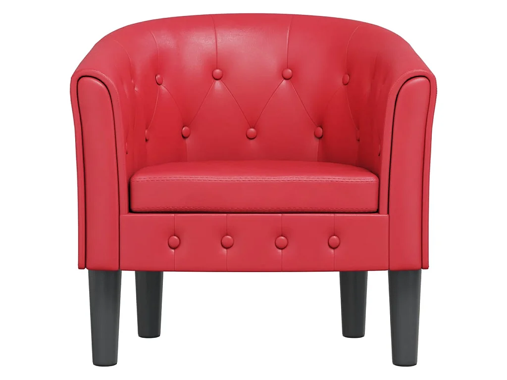 Poltrona couro artificial vermelho PT400656