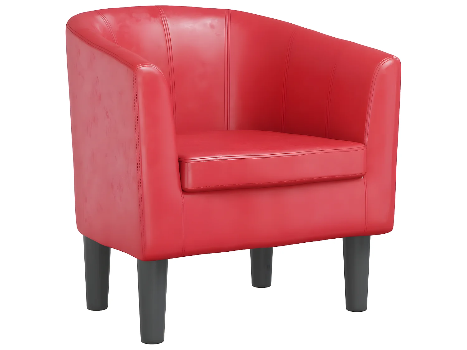 Fauteuil cabriolet moderne rouge similicuir SEF48176