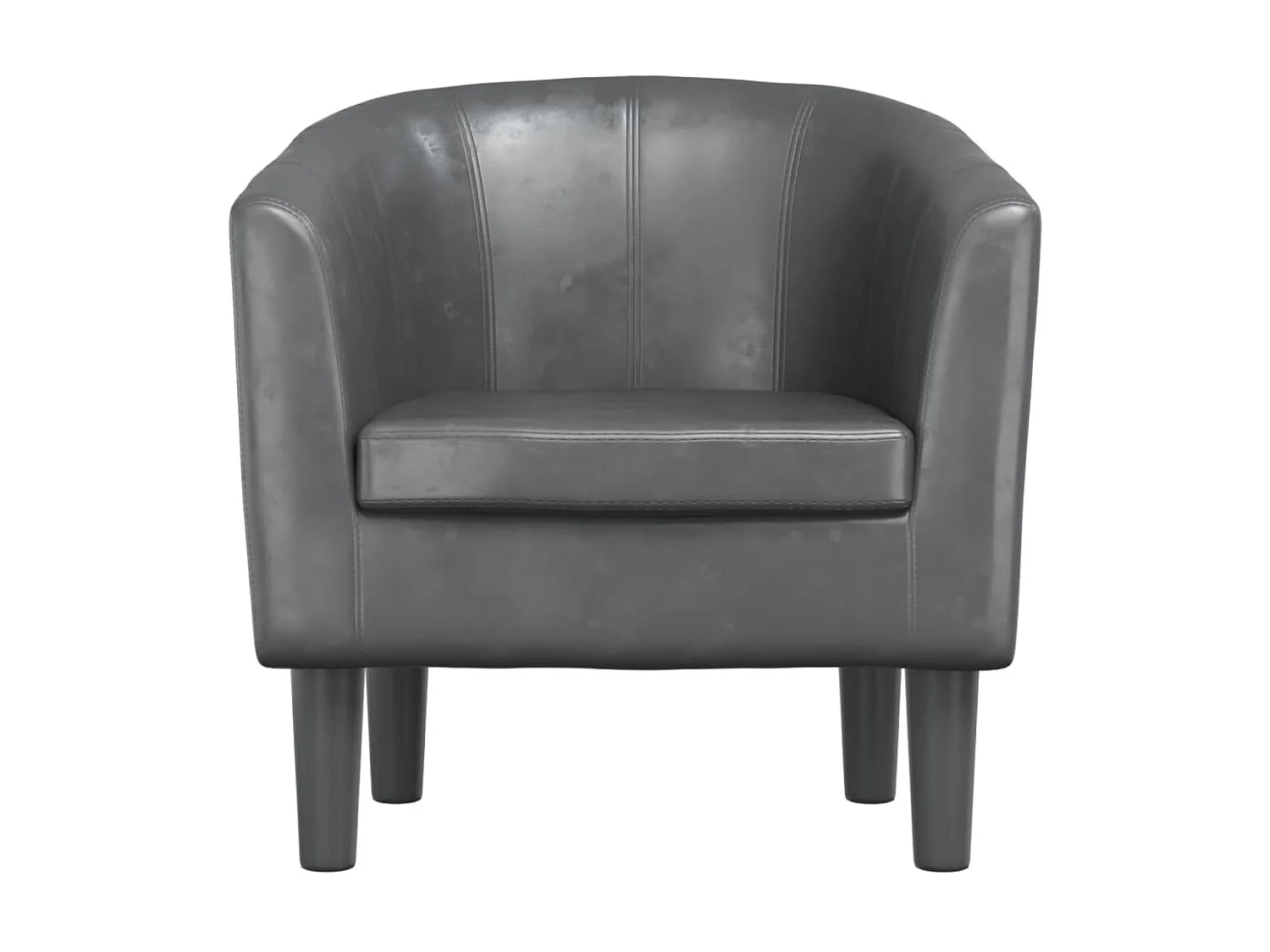 Fauteuil cabriolet moderne gris similicuir SEF86224