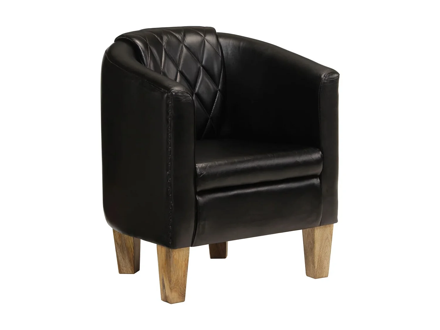 Fauteuil cabriolet noir cuir véritable FVBB39304