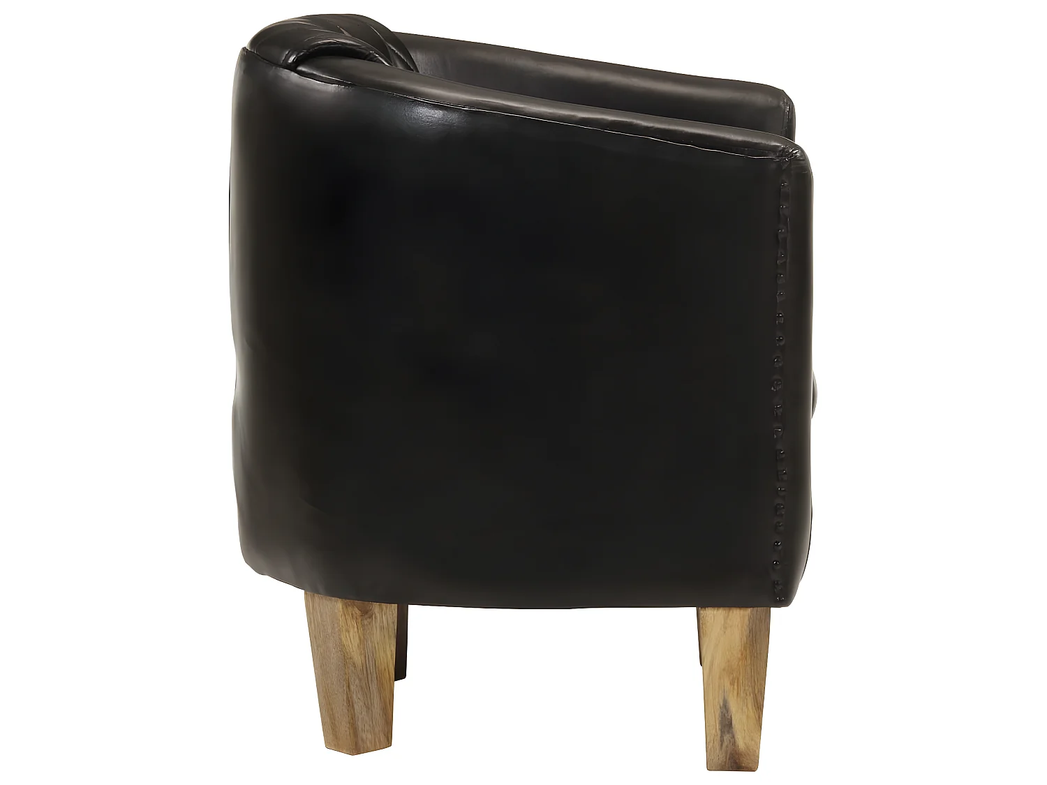 Fauteuil cabriolet noir cuir véritable FVBB39304